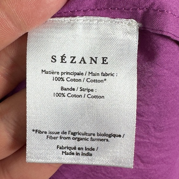 Sezane Lexy Blouse Size 38 French US 6 Square Neck Lace Frill Organic Cotton Top - Picture 12 of 15